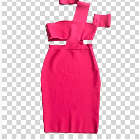Bodycon Cocktail Dress - NWOT * Fuschia Pink * Size L (fits like medium) - Picture 3 of 10